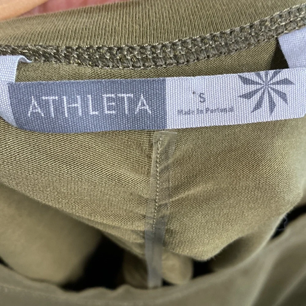 Athleta Olive Long Sleeve Ruched Sides Top S - Picture 8 of 11